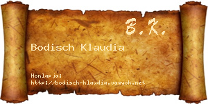 Bodisch Klaudia névjegykártya
