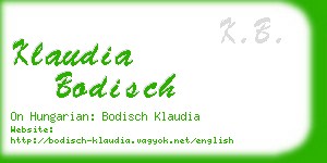 klaudia bodisch business card